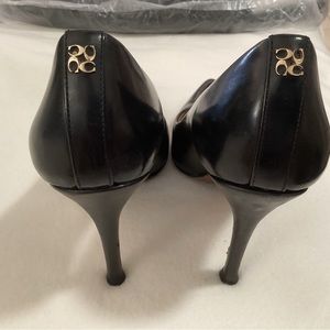 COACH Black Leather HARLEE Stiletto Heels